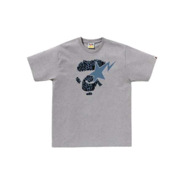 베이프 와일드 레오파드 패턴 에이프 페이스 스타 티셔츠 3컬러 1L80110042