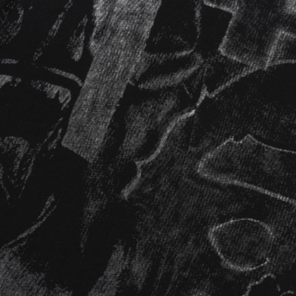 베이프 메탈릭 코팅 오버롤 프린트 릴렉스핏 티셔츠 블랙 1L80109310