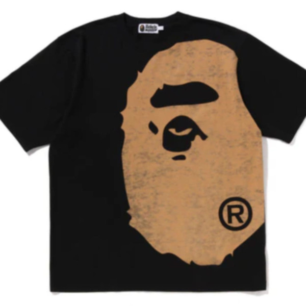 베이프 블리치드 빅 에이프 헤드 릴렉스핏 티셔츠 블랙 1L80109003