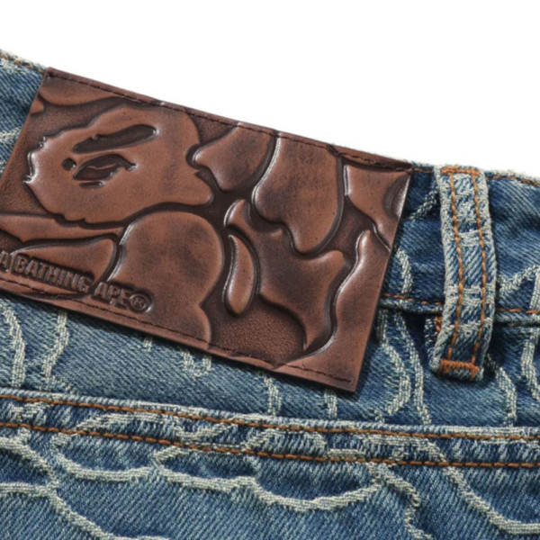 베이프 라인 카모 자카드 원포인트 릴렉스핏 13OZ 데님 팬츠 2컬러 1L30150302