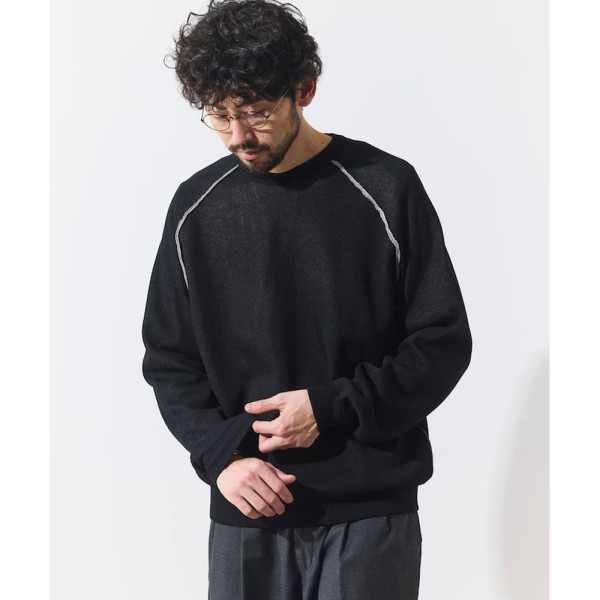 프릭스스토어 쿨 터치 W 페이스 색상 배색 크루넥 니트 3컬러 1030248901931