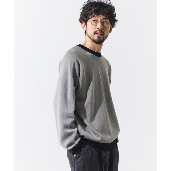 프릭스스토어 쿨 터치 W 페이스 색상 배색 크루넥 니트 3컬러 1030248901931