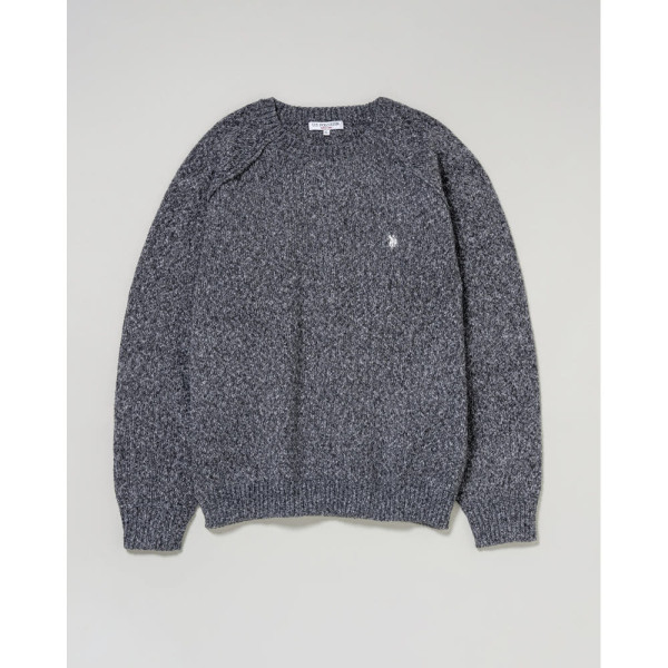 U.S. POLO ASSN. 유에스폴로에센 크루 라글란 니트 더블 호스맨 자수 6컬러 PLM53404