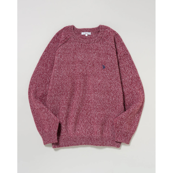 U.S. POLO ASSN. 유에스폴로에센 크루 라글란 니트 더블 호스맨 자수 6컬러 PLM53404