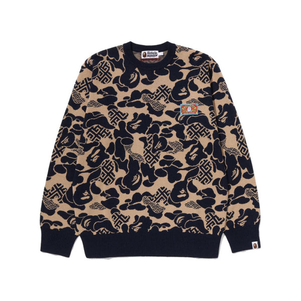 베이프 아시아 카모 니트 스웨터 네이비 1L70120001