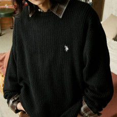 U.S. POLO ASSN. 유에스폴로에센 PUBLUX 별주 자수 아제 편직 라운드넥 니트 4컬러 3130291600006