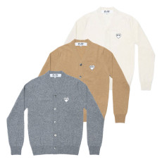 꼼데가르송 PLAY CDG 가디건 브이넥 화이트와펜 남녀공용 3컬러 AX-N066-051
