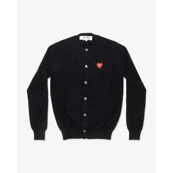 꼼데가르송 PLAY CDG 가디건 라운드넥 라인스톤 레드와펜 남녀공용 5컬러 AX-N802-051