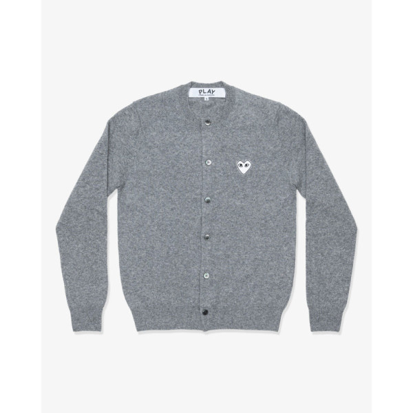 꼼데가르송 PLAY CDG 가디건 화이트와펜 라운드넥 남녀공용 3컬러 AX-N065-051