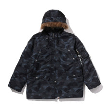 베이프 컬러 카모 N-3B 패딩 자켓 블랙 1L80141311