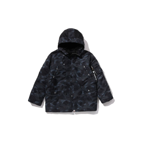 베이프 컬러 카모 N-3B 패딩 자켓 블랙 1L80141311