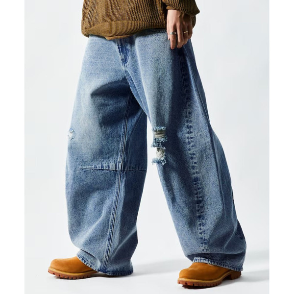 프릭스스토어 와이드 실루엣 커브 데미지 가공 데님 팬츠 4컬러 1043248901194
