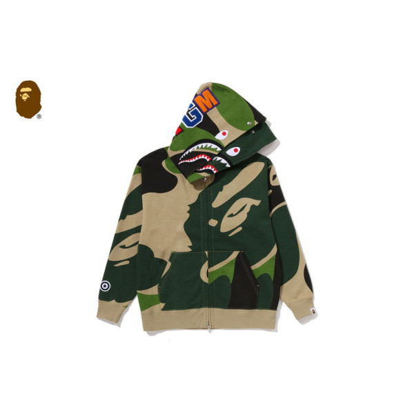 베이프 메가 ABC 카모 더블 샤크 릴랙스 핏 풀 후드 집업 3컬러 1L80115306