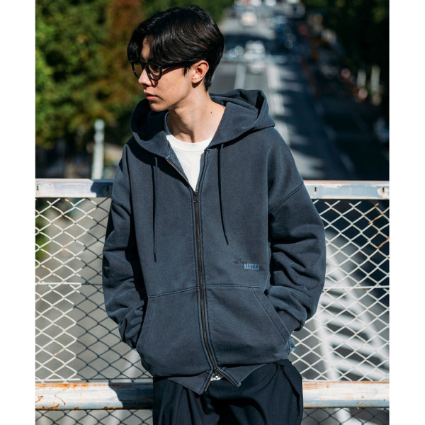 프릭스스토어 노티카 피그먼트 워싱 히든 로고 스웨트 더블 지퍼 후드집업 3컬러 1024207500018