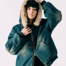 프릭스스토어 페이크퍼 후드 집업 블루종 3컬러 1053248900601