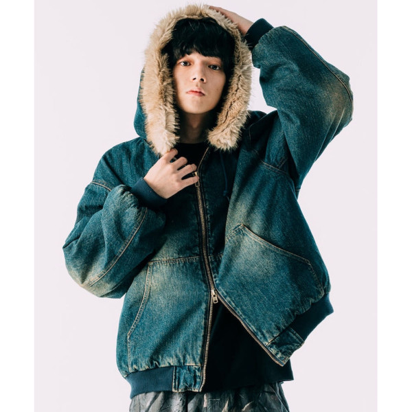 프릭스스토어 페이크퍼 후드 집업 블루종 3컬러 1053248900601