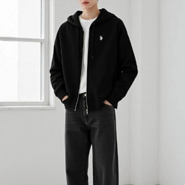 U.S. POLO ASSN. 유에스폴로에센 오버 사이즈 뒷모습 로고 원포인트 자수 후드집업 4컬러 86938442