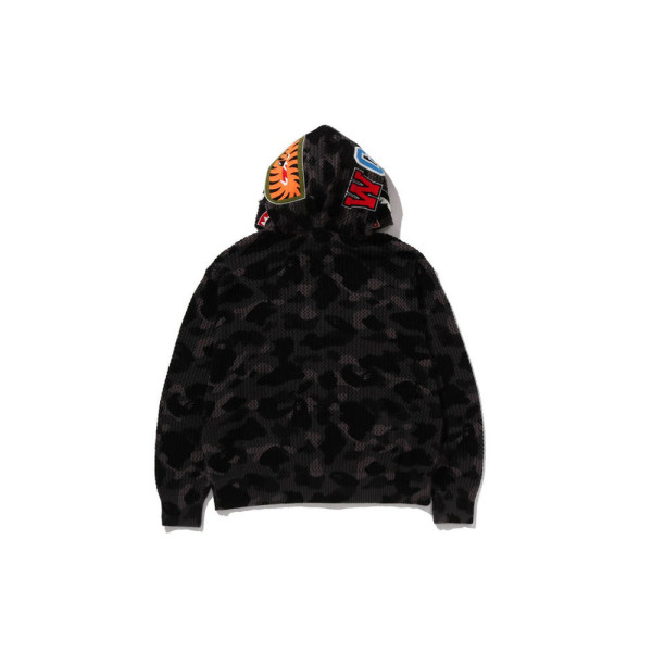 베이프 컬러 카모 크로셰 릴렉스핏 샤크 풀 집 후디 후드집업 3컬러 1L70115304