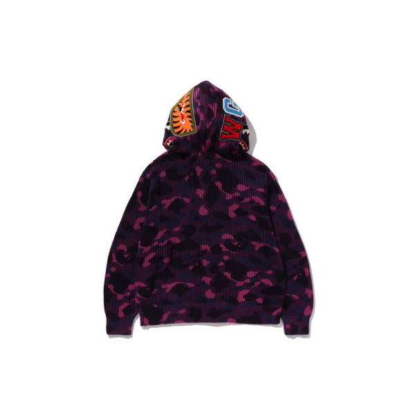 베이프 컬러 카모 크로셰 릴렉스핏 샤크 풀 집 후디 후드집업 3컬러 1L70115304