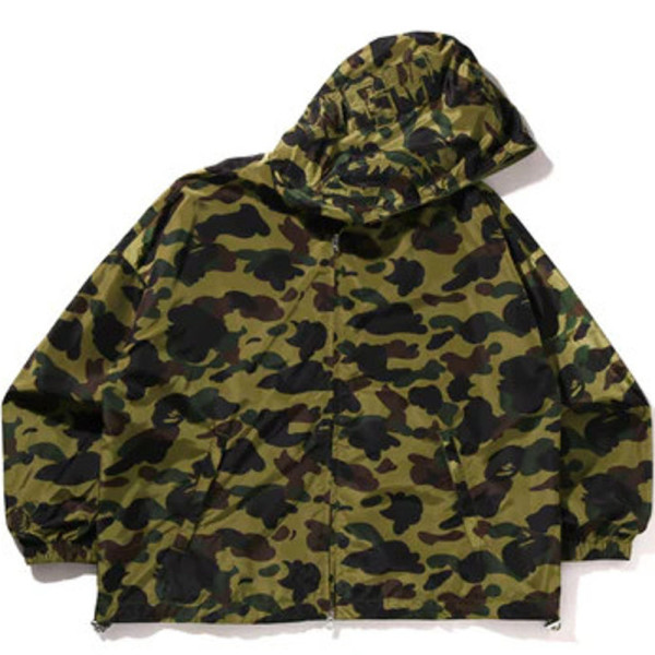 베이프 1ST 카모 자카드 샤크 풀 집 자켓 그린 1L30140326
