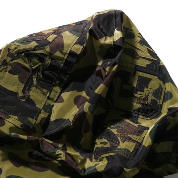 베이프 1ST 카모 자카드 샤크 풀 집 자켓 그린 1L30140326