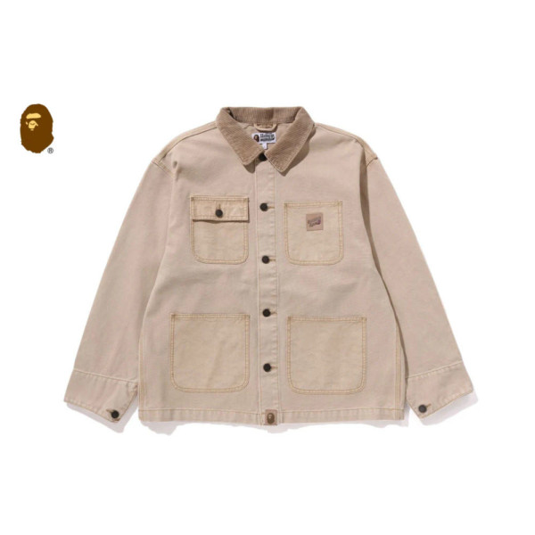 베이프 라인 카모 자카드 패치 포켓 가먼트 다이 워크자켓 2컬러 1L30140308