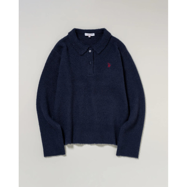 U.S. POLO ASSN. 유에스폴로에센 샤기 니트 폴로 더블 호스맨 자수 5컬러 PLL53401