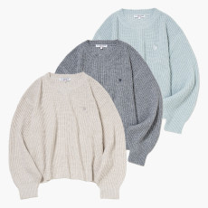 U.S. POLO ASSN. 유에스폴로에센 라메크루 니트 풀오버 더블 호스맨 자수 3컬러 PLL53403