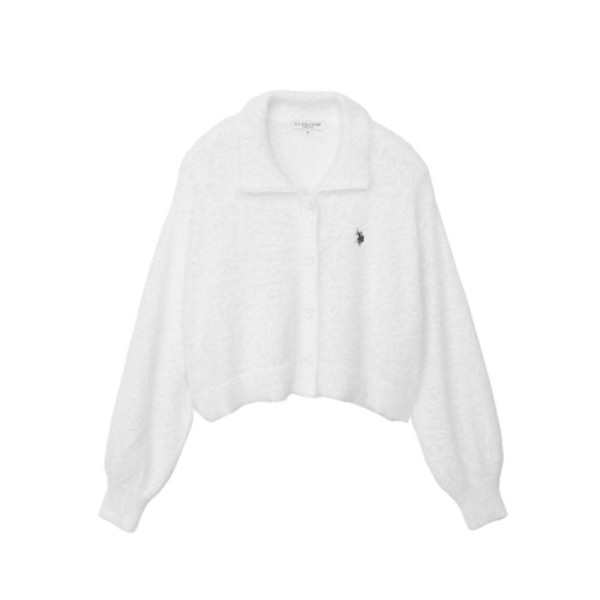 U.S. POLO ASSN. 유에스폴로에센 칼라 샤기 볼륨 슬리브 니트 가디건 3컬러 ada2317