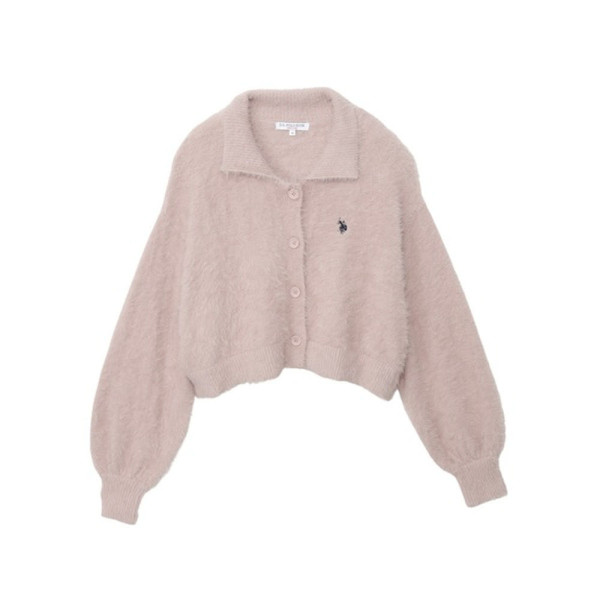 U.S. POLO ASSN. 유에스폴로에센 칼라 샤기 볼륨 슬리브 니트 가디건 3컬러 ada2317