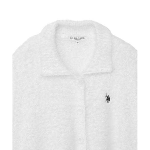 U.S. POLO ASSN. 유에스폴로에센 칼라 샤기 볼륨 슬리브 니트 가디건 3컬러 ada2317
