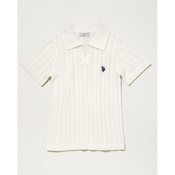 U.S. POLO ASSN. 유에스폴로에센 케이블 니트 폴로셔츠 더블홀스맨 자수 3컬러 PLL52416