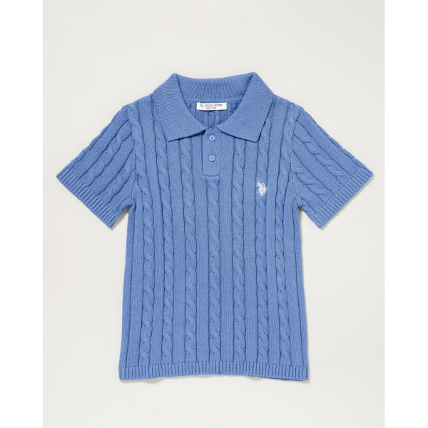 U.S. POLO ASSN. 유에스폴로에센 케이블 니트 폴로셔츠 더블홀스맨 자수 3컬러 PLL52416