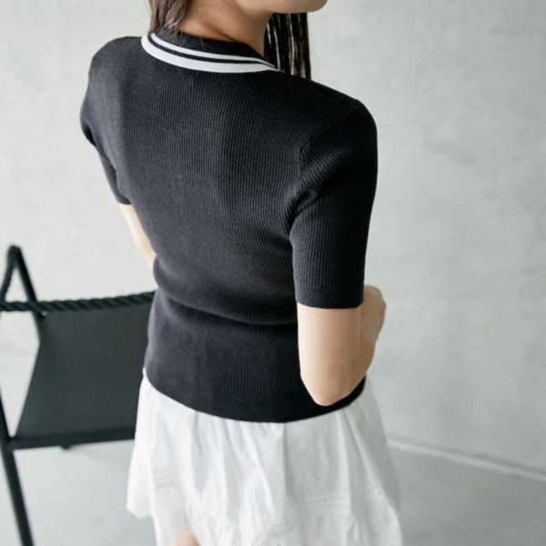 퍼블럭스 U.S. POLO ASSN. 유에스폴로에센 별주 칼라 배색 서머 니트 폴로 가디건 4컬러 3234291600002