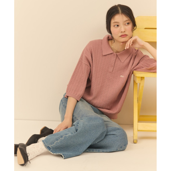 프릭스스토어 휠라 별주 아일렛 반팔 폴로 니트 풀오버 3컬러 1333238300001