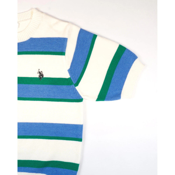 U.S. POLO ASSN. 유에스폴로에센 반팔 니트 풀오버 더블 홀스맨 자수 4컬러 PLL51405