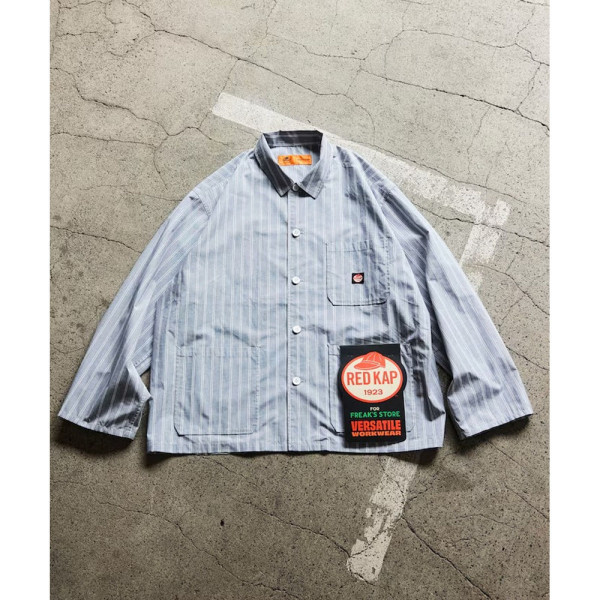 프릭스스토어 레드캡 별주 워크 스트라이프 셔츠 커버올 3컬러 1001311600005