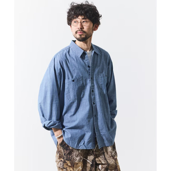 프릭스스토어 힌슨 별주 샴브레이 릴랙스핏 워크 롱슬리브 셔츠 3컬러 1001233600044