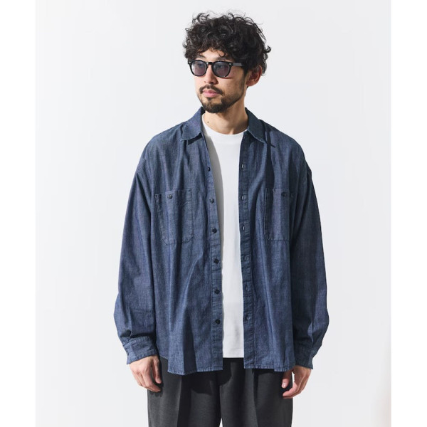 프릭스스토어 힌슨 별주 샴브레이 릴랙스핏 워크 롱슬리브 셔츠 3컬러 1001233600044