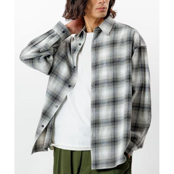 프릭스스토어 릴랙스핏 옴브레체크 넬 셔츠 5컬러 1201248900279