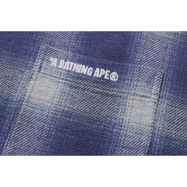 베이프 로고 옴브레 체크 플란넬 롱슬리브 셔츠 3컬러 1L80131308