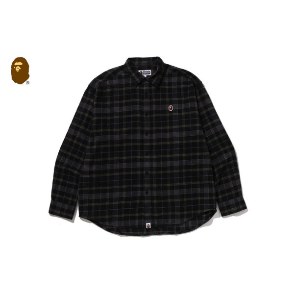 베이프 원포인트 플란넬 체크 긴팔 셔츠 2컬러 1L80131307
