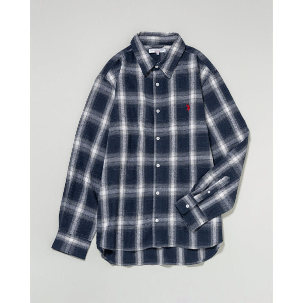 U.S. POLO ASSN. 유에스폴로에센 더블 호스맨 자수 레귤러 컬러 체크 셔츠 4컬러 PLM53715
