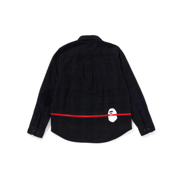 베이프 체크 플란넬 셔츠 네이비 7L70131308