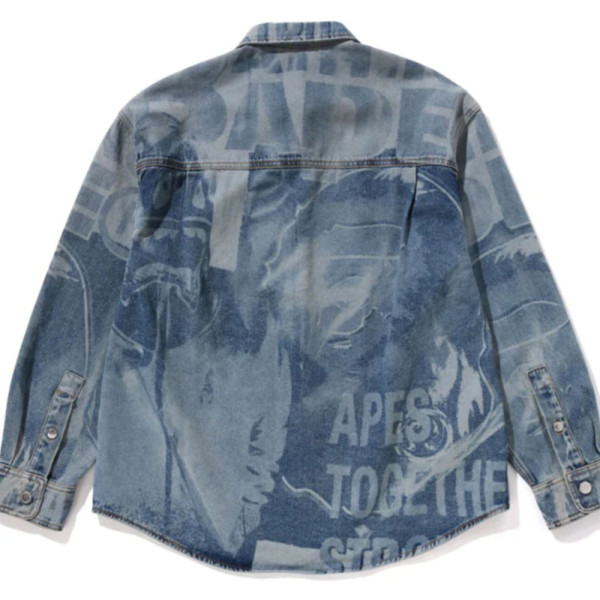 베이프 오버롤 레이저 데님 LS 셔츠 라이트인디고 1L80131303