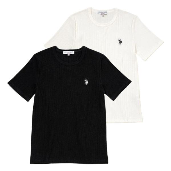 U.S. POLO ASSN. 유에스폴로에센 베이직 반팔티셔츠 더블홀스맨 자수 2컬러 PLL52243