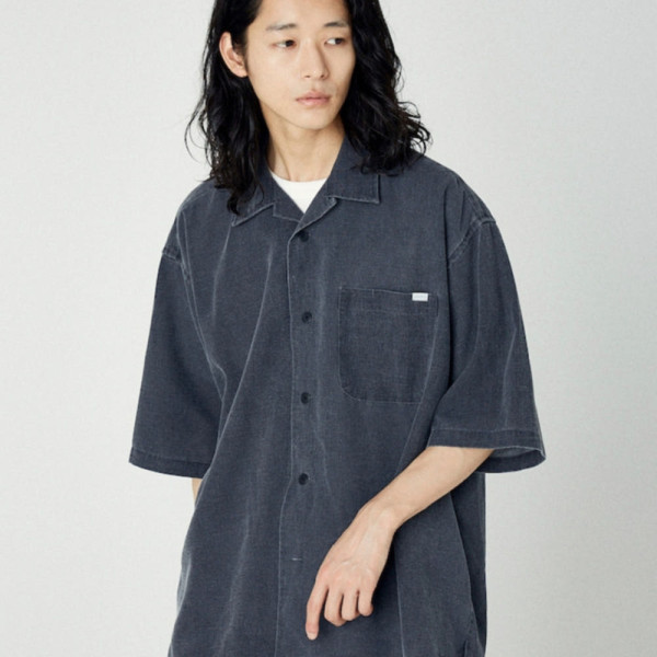 프릭스스토어 노티카 와이드 실루엣 페이드 가공 오픈 카라 반팔 셔츠 2컬러 1005207500008