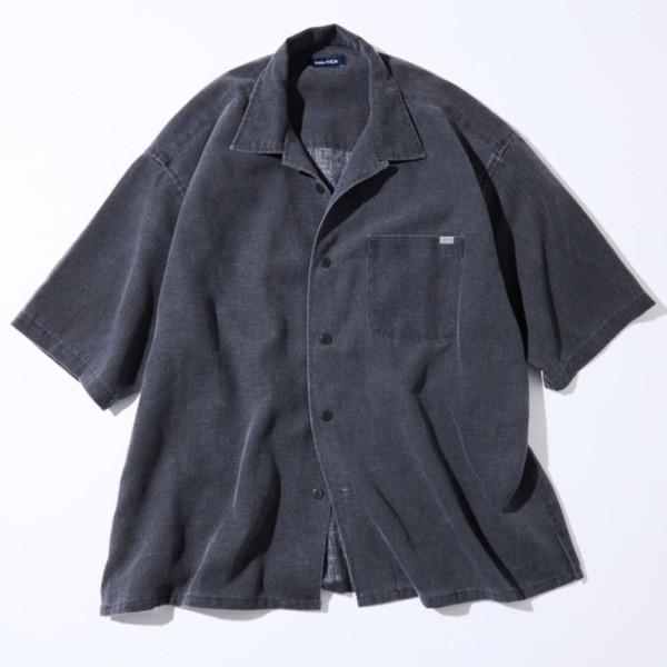 프릭스스토어 노티카 와이드 실루엣 페이드 가공 오픈 카라 반팔 셔츠 2컬러 1005207500008