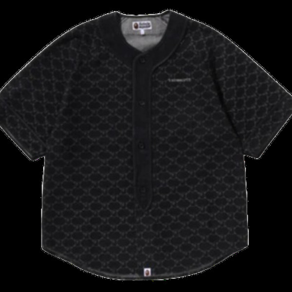 베이프 칼리지 모노그램 베이스볼 SS 데님 셔츠 2컬러 1L30132304