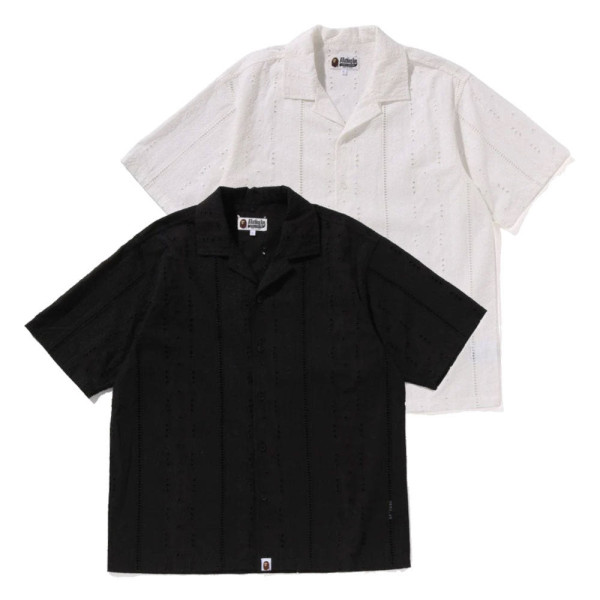 베이프 엠브로이더리 오픈 칼라 SS 셔츠 2컬러 1L30132305
